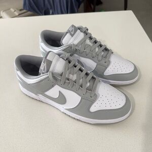 Nike Dunk Low - White & Light Gray Leather